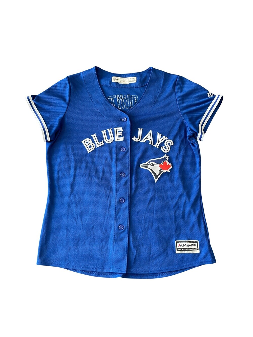 Majestic MLB Blue Jays Tulowitzki #2 Baseball Blue Jersey Womens Size XL